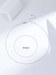 1pc Fashionable And Simple S925 Sterling Silver Handmade Chain Necklace, Versatile And  Jewelry Suitable For Women Daily Wear, Party, And Office Outfits - Silver - View 5