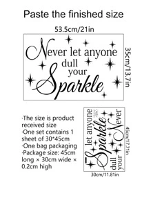 1pc Slogan Graphic Wall Sticker - Black - View 6