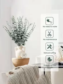 5pcs Artificial Eucalyptus Stem For Wedding Home Decoration - Multicolor - View 5