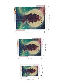 帆船圖案DIY鑽石畫不附框架 - 彩色 - 查看 2