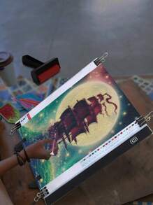 帆船圖案DIY鑽石畫不附框架 - 彩色 - 查看 5