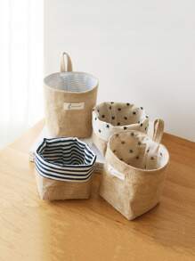 1入組隨機圖案收納籃 - 棕色 - 查看 2