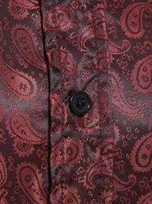 Manfinity Men Paisley Print Button Up Shirt - Burgundy - View 8