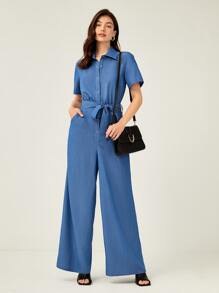 BizChic 隱藏口袋腰帶連身褲