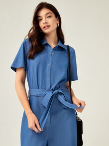 BizChic 隱藏口袋腰帶連身褲