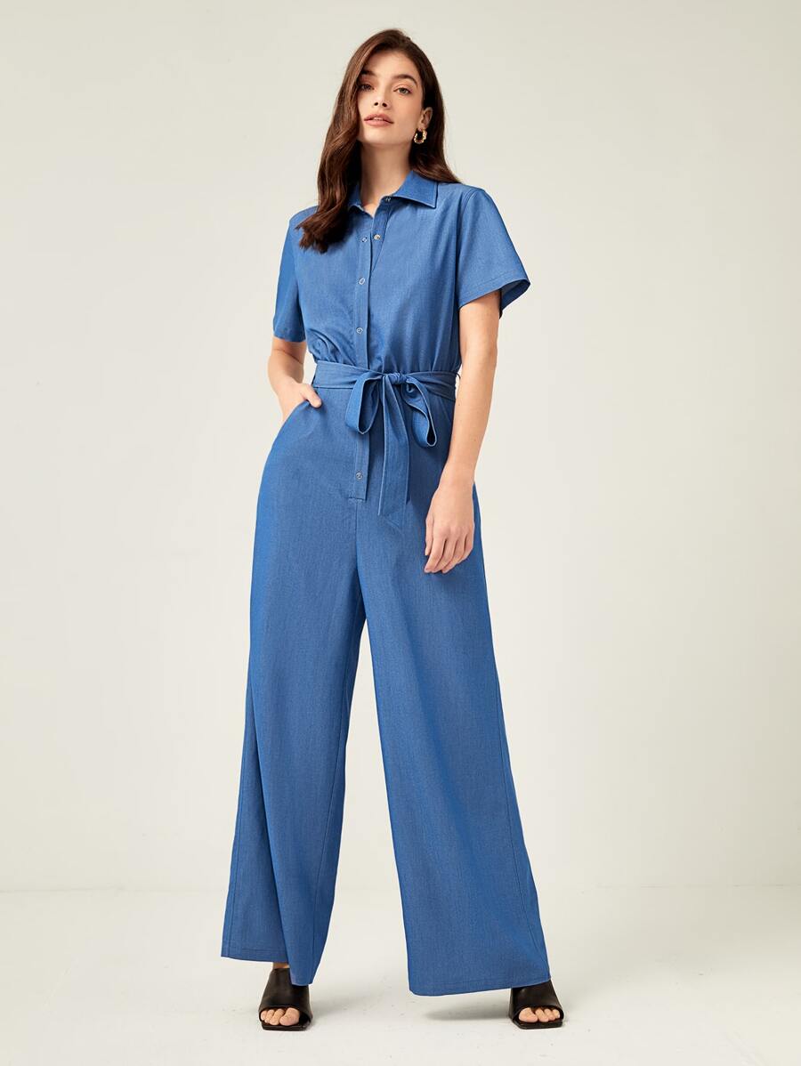 BizChic 隱藏口袋腰帶連身褲