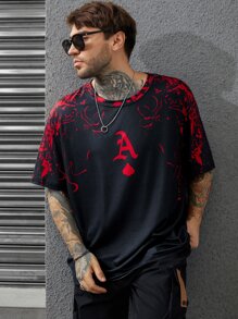 Manfinity LEGND Hombres Camiseta con estampado de letra - Negro - Ver 6