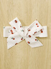 Baby Cherry Print Shirred Ruffle Trim Cami Jumpsuit & Headband - Beige - View 5