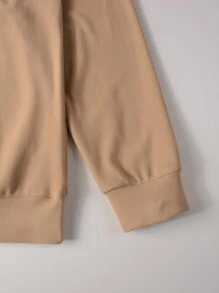 Manfinity Hypemode Hombres Sudadera unicolor de cuello alto de hombros caídos - Marrón - Ver 5