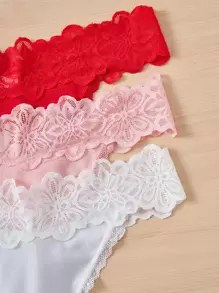 7pack Floral Lace Panty Set Lingerie - Multicolor - View 4