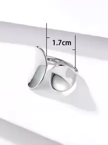 Geometric Design Cuff Silver Ring