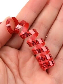 5 chiếc-10m cuộn ruy băng chấm bạc Phụ kiện bóng bay, Ruy băng bóng bay, Cuộn trang trí, Ruy băng, Cuộn ruy băng - Đỏ - Xem 4