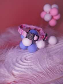 PINCOOL 1 pieza Collar para mascota con patrón de corazón con cordón - Rosa - Ver 3