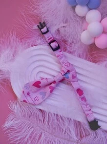 PINCOOL 1 pieza Collar para mascota con patrón de corazón con cordón - Rosa - Ver 5