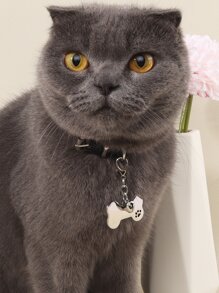 1 pieza Identificador para mascotas pata hueso - Plateado - Ver 2