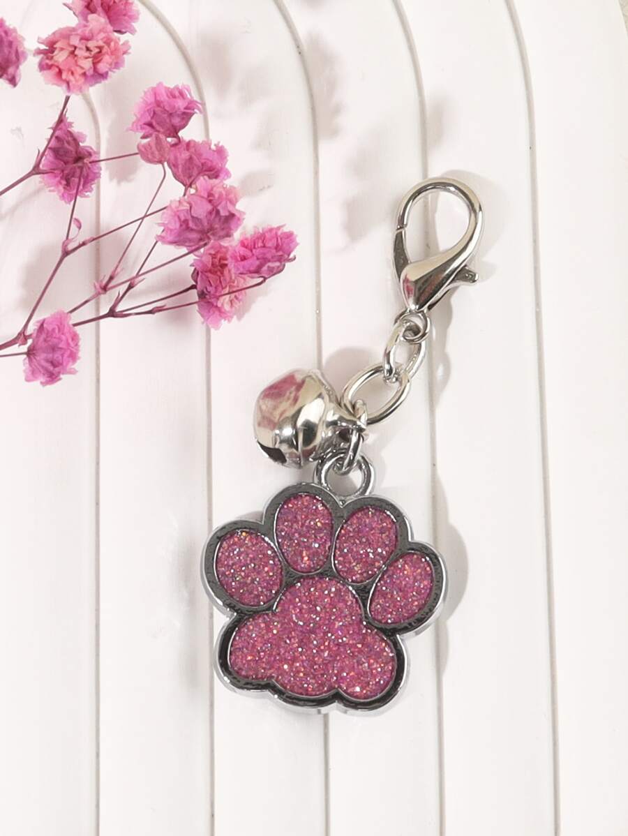 Pet Id Collar Tag With Paw Print - Multicolor - View 1