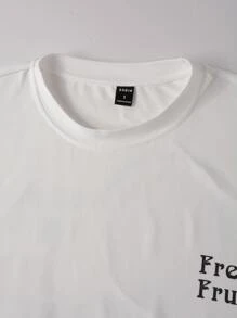 Manfinity Men Fruit & Slogan Graphic Tee - White - View 5