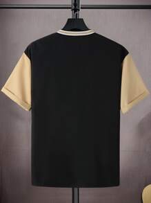 Manfinity Men Slogan Graphic Colourblock Baseball Collar Shirt Without Tee - Black - View 2