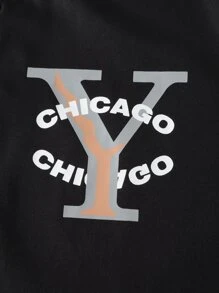 Manfinity Men Slogan Graphic Colourblock Baseball Collar Shirt Without Tee - Black - View 7