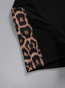 SHEIN LUNE Heart & Letter Graphic Tee Graphic Tees Women Tops - Black - View 3