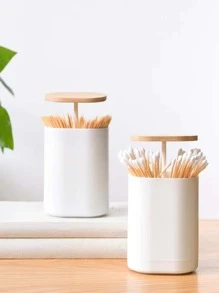 1pc Plain Toothpick Holder - White - View 1