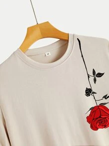 Manfinity Homme Men T-Shirts Fit Crew Neck Short Sleeve Graphic Tee Floral Casual Summer Polyester