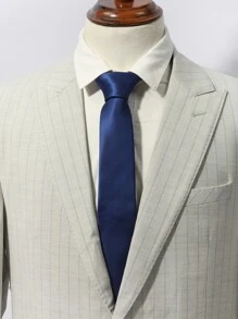 Men Diagonal Striped Pattern Tie - Blue - View 1