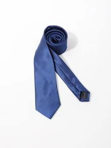 Men Diagonal Striped Pattern Tie - Blue - View 2