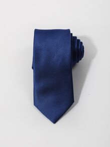 Men Diagonal Striped Pattern Tie - Blue - View 4