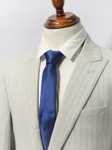 Men Diagonal Striped Pattern Tie - Blue - View 5