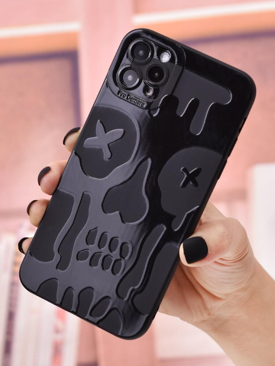 Funda para móvil con patrón de esqueleto - Negro - Ver 1