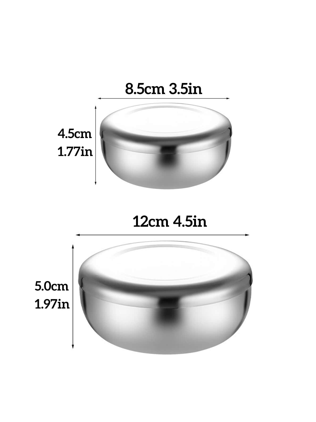 1pc Stainless Steel Bowl With Lid