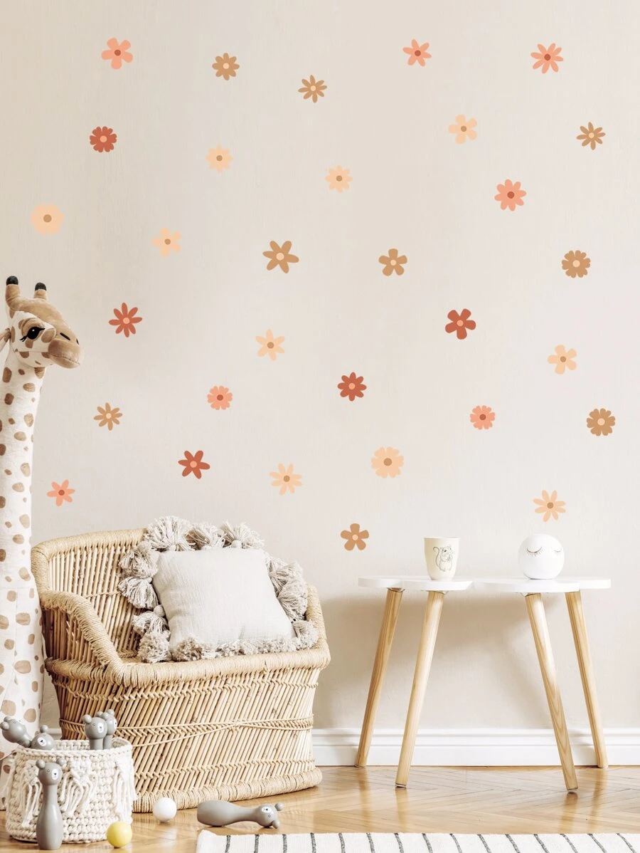 1入組花卉圖案牆貼 - 彩色 - 查看 1