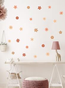 1入組花卉圖案牆貼 - 彩色 - 查看 2