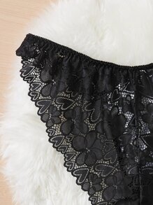 Plus Leopard Contrast Lace Panty - Multicolor - View 5