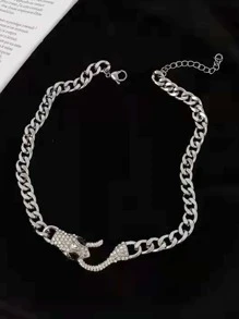 Chuỗi vòng cổ trang trí rắn Rhinestone - Bạc - Xem 3