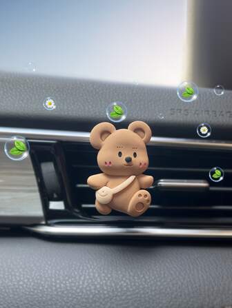1 st bilventilationsgaller dinosaurie- och handväska björndekor, bilventilationsgaller doftdiffusor, söt dekor med 2 st osmanthusdoftande solida doftblad