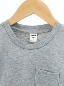 SHEIN Vintaside Kids Young Boy 3pcs Pocket Patched Tee - Multicolor - View 3