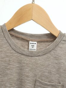 SHEIN Vintaside Kids Young Boy 3pcs Pocket Patched Tee - Multicolor - View 5