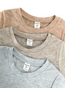 SHEIN Vintaside Kids Young Boy 3pcs Pocket Patched Tee - Multicolor - View 6