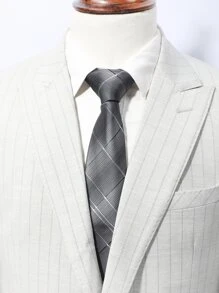 Men Plaid Pattern Tie - Multicolor - View 1