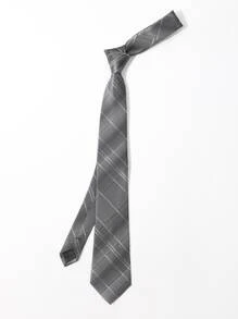 Men Plaid Pattern Tie - Multicolor - View 2