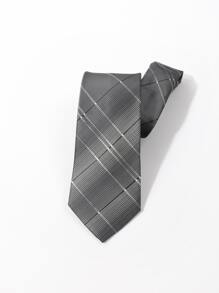 Men Plaid Pattern Tie - Multicolor - View 4