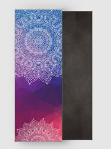 1入組曼陀羅圖案瑜伽地墊 - 紅白色 - 查看 1