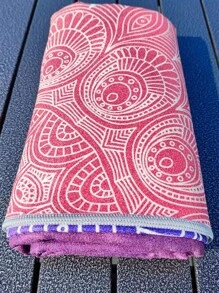 1入組曼陀羅圖案瑜伽地墊 - 紅白色 - 查看 4