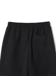 Manfinity Hypemode Loose Men's Patchwork Drawstring Waist Shorts - Black - View 6