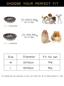 Two Tone Fuzzy Pet Bed - Light Grey - View 3