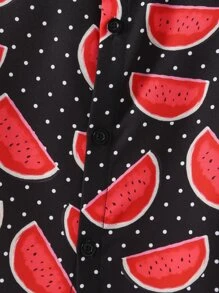 小男童西瓜圖案襯衫