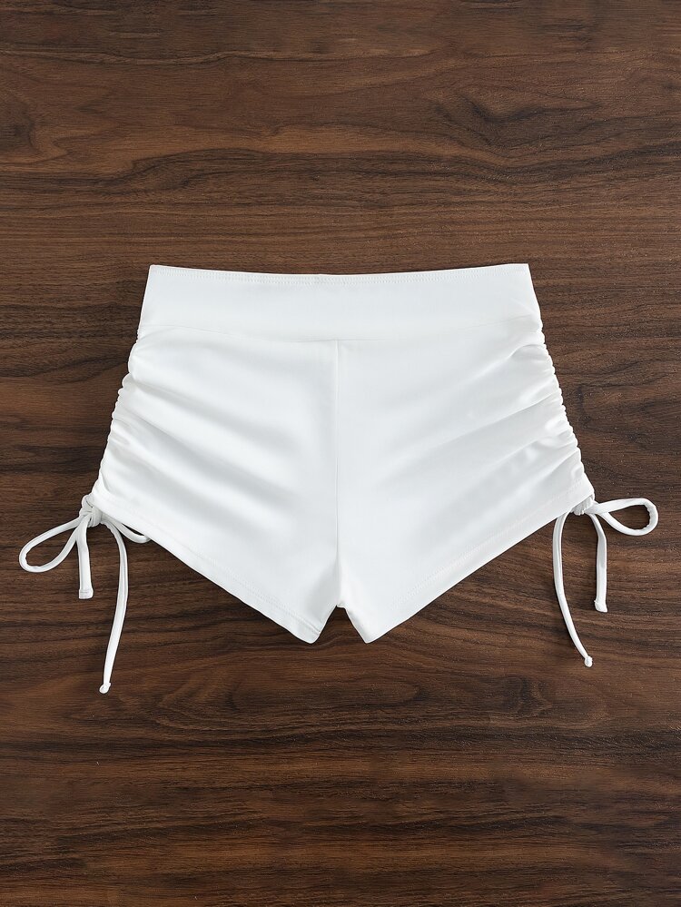 Summer Beach Drawstring Side Bikini Shorts White Shorts For Girls