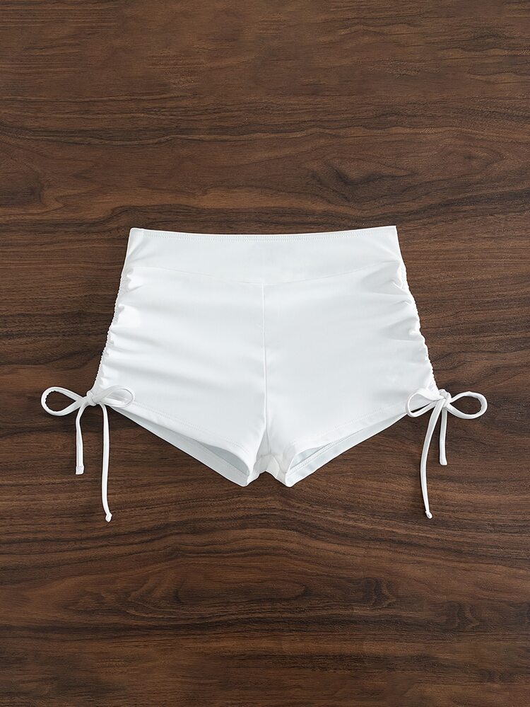 Summer Beach Drawstring Side Bikini Shorts White Shorts For Girls